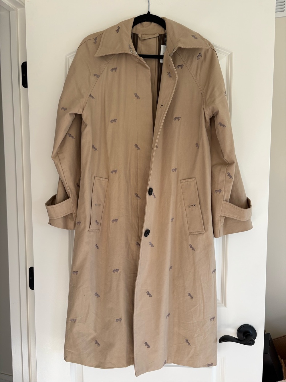 Avec Les Filles horse print trench coat